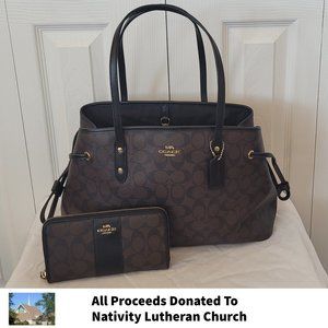 Coach Purse + Matching Wallet – Brand New (Brown & Black)